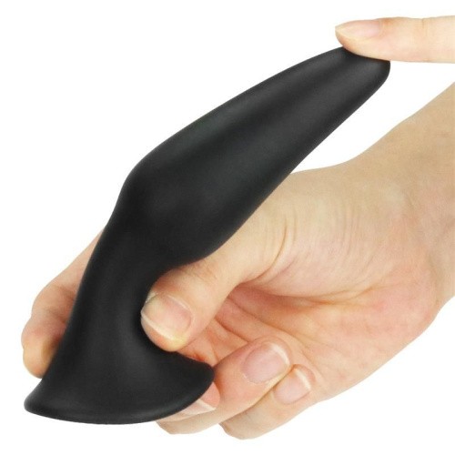 LoveToy Lure Me Large Anal Plug - силиконовая анальная пробка, 12.5х3 см (чёрный)